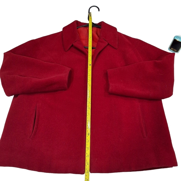 Monte-Sano & Pruzan~Women VTG 60s Red Swing Coat~NY Couture~Open Front~ONE SIZE - Picture 5 of 10
